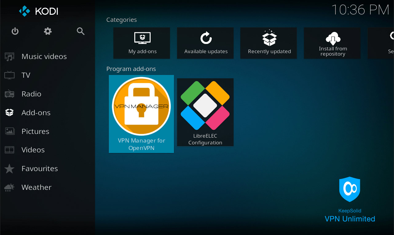   مدیر VPN Kodi برای OpenVPN 