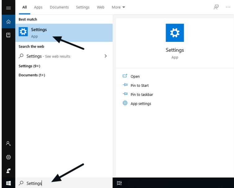 تنظیمات ویندوز