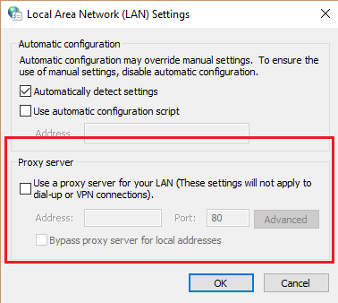 Proxy Settings تنظیمات پروکسی