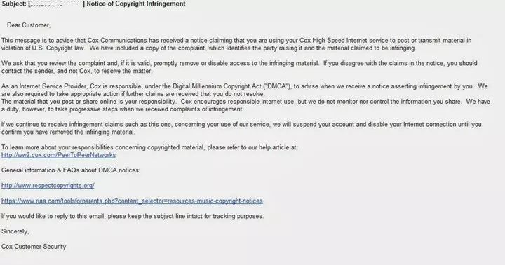   اخطار نقض حق نسخه برداری 